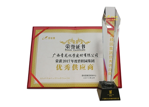 青龍建材喜獲碧桂園集團(tuán)2017年度優(yōu)秀供應(yīng)商獎(jiǎng)